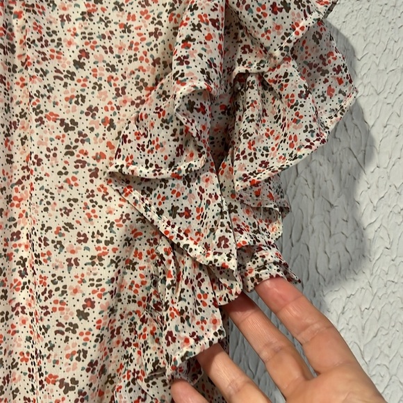 Entro cream floral print tiered midi dress size small - Picture 7 of 14